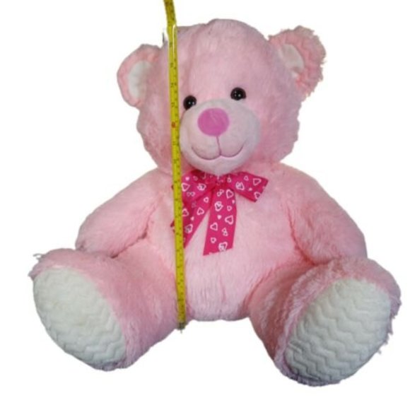 Hug Fun Large 18” Pink Plush Teddy Bear Baby Girl Nursery Décor - Picture 2 of 5